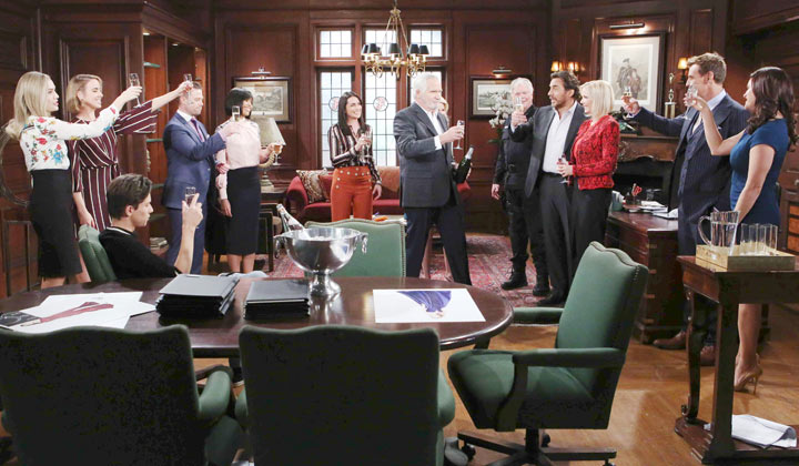 The family celebrates Ridge and Brooke's plans